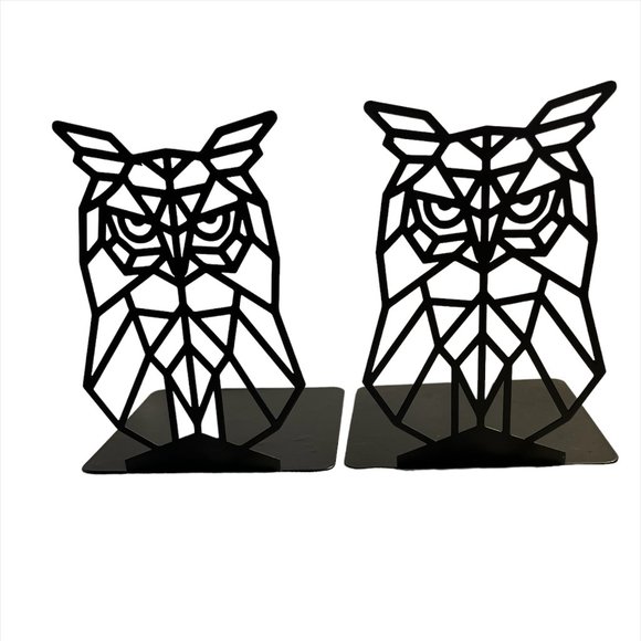 Rongi Other - Abstract Designed Owl Bookend Set